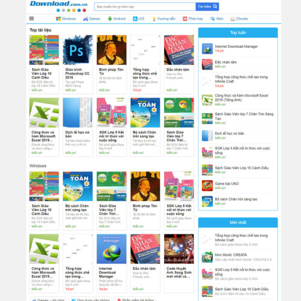 Theme tải tài liệu